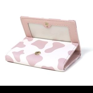 Cow pattern snap button small purse